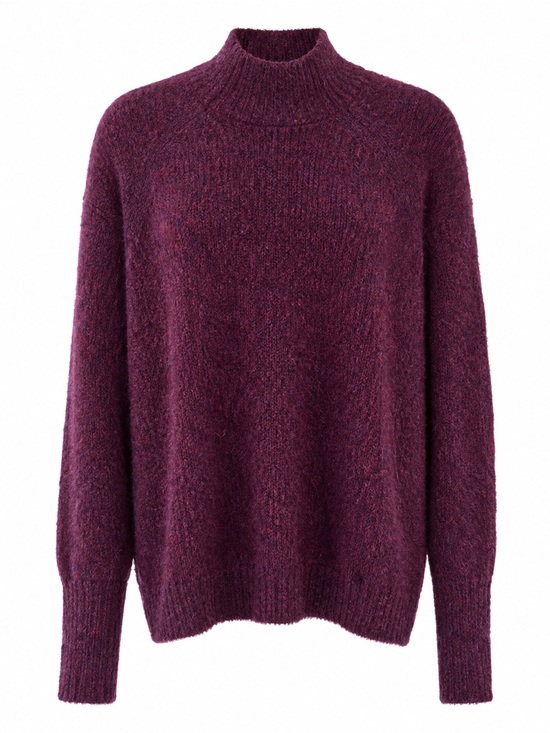 Marled Sweaters - Marled Reunited Eyelash Mock Neck Pullover Sweater Purple Maroon Women's Large